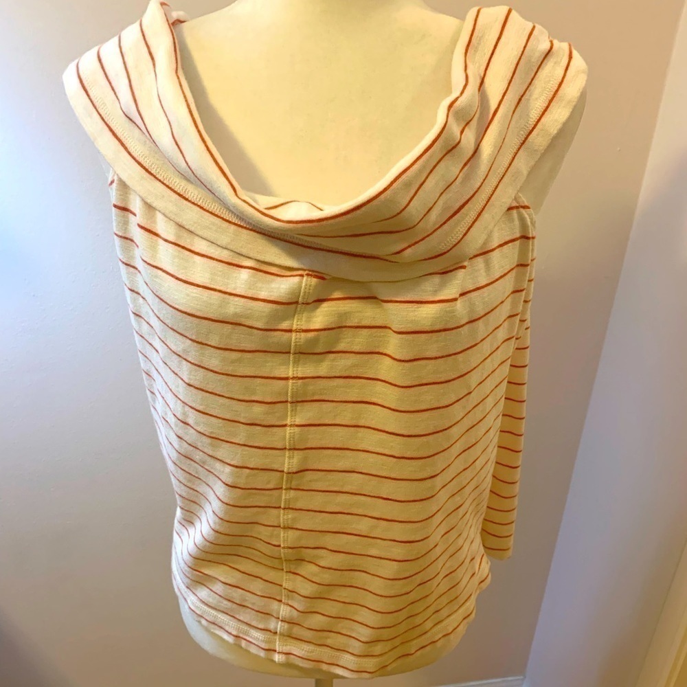 Lou & Grey orange striped summer top, size L